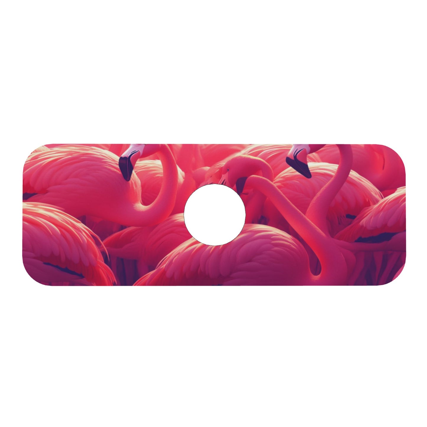 Flamingo Faucet Absorbent Mat – 15"x5.5" Sink Splash Guard with Natural Rubber Back | Cuttable, Washable Countertop Protector for Kitchen & Bathroom