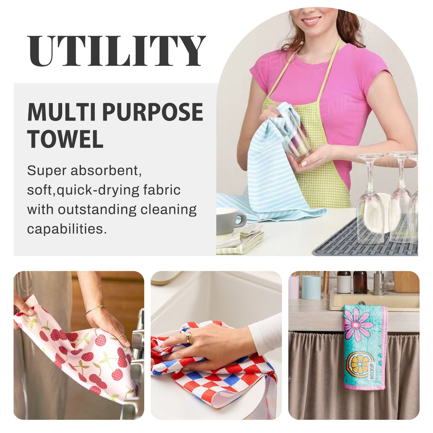 Cute Owl Kitchen Towel – 16"x26" Waffle Weave Hand Towel | Super Absorbent & Quick-Dry | Soft & Durable for Home Decor