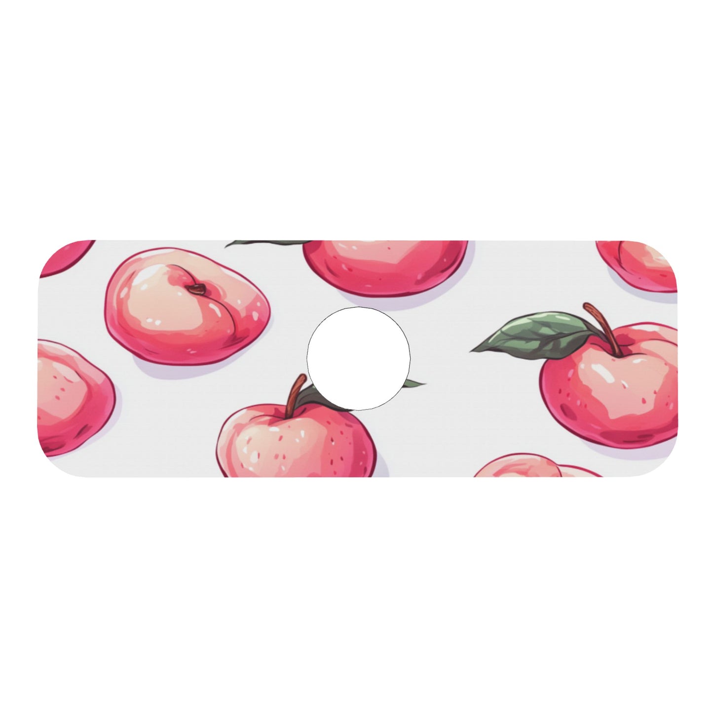 Cute Peach Design Faucet Absorbent Mat – 15"x5.5" Rubber Back Splash Guard | Cuttable, Washable Sink Counter Protector for Kitchen & Bathroom