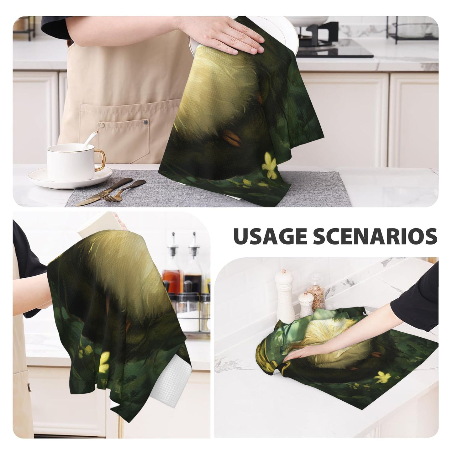 Cute Owl Kitchen Towel – 16"x26" Waffle Weave Hand Towel | Super Absorbent & Quick-Dry | Soft & Durable for Home Decor