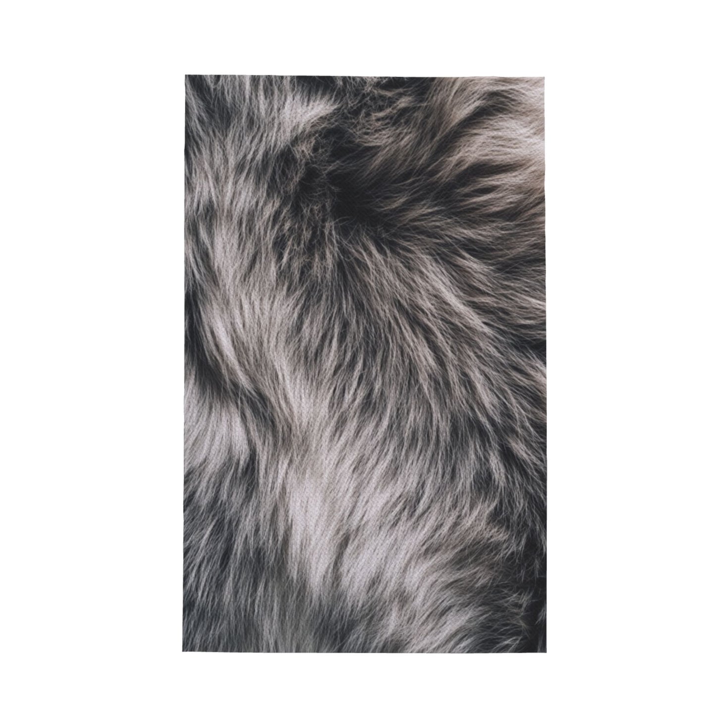 Waffle Weave Kitchen Towel with Faux Fur Texture Print | 16"x26" Soft Absorbent Tea Towel | Gray Fur Pattern Decorative Fast-Dry Hand Towel