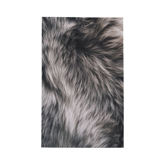 Waffle Weave Kitchen Towel with Faux Fur Texture Print | 16"x26" Soft Absorbent Tea Towel | Gray Fur Pattern Decorative Fast-Dry Hand Towel
